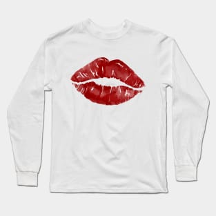 Lipstick Lip Print Long Sleeve T-Shirt